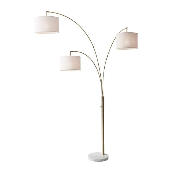 Bowery 74 in Antique Brass Floor Lamp