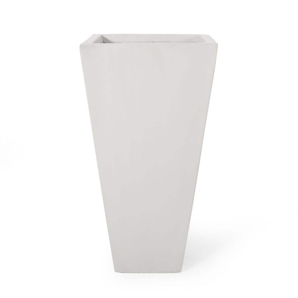 Fardeen 24.75 in. Tall Small Matte White Concrete Outdoor Patio Planter price history on PriceWatchPro