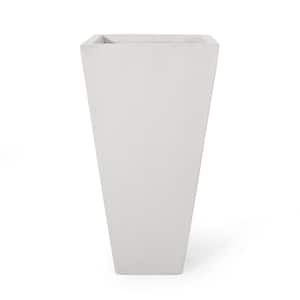 Fardeen 24.75 in. Tall Small Matte White Concrete Outdoor Patio Planter