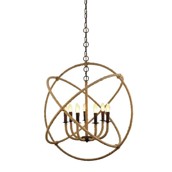 Home Decorators Collection Isidora 7-Light Natural Iron Frame Chandelier