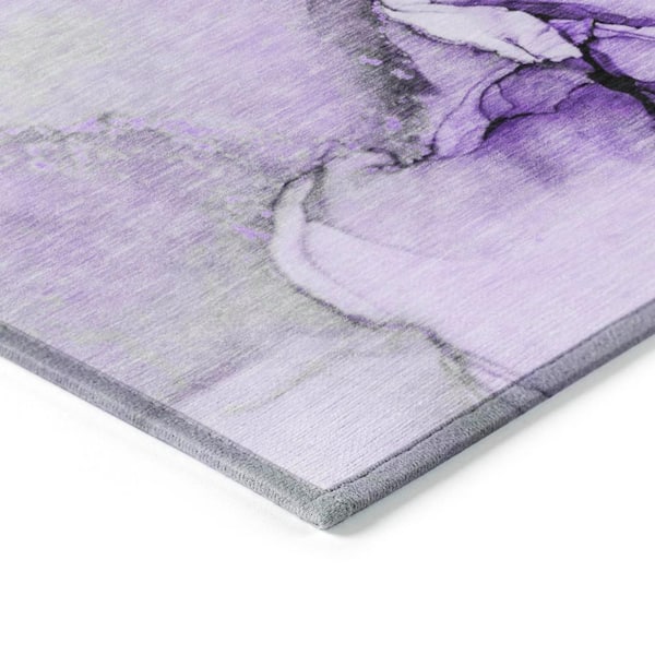 Chantille ACN506 Purple 8 ft. x 8 ft. Round Machine Washable Indoor/Outdoor Geometric Area Rug