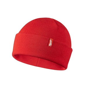 Men's Red Cuffed Knit Hat