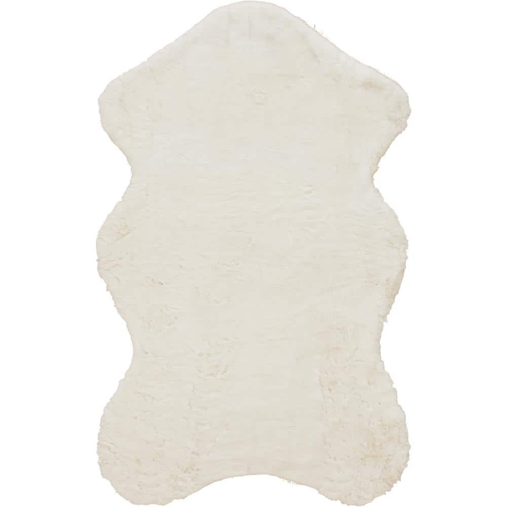 Piper Snow  Doormat 3 ft. x 5 ft. Sheepskin Solid Polyester Area Rug