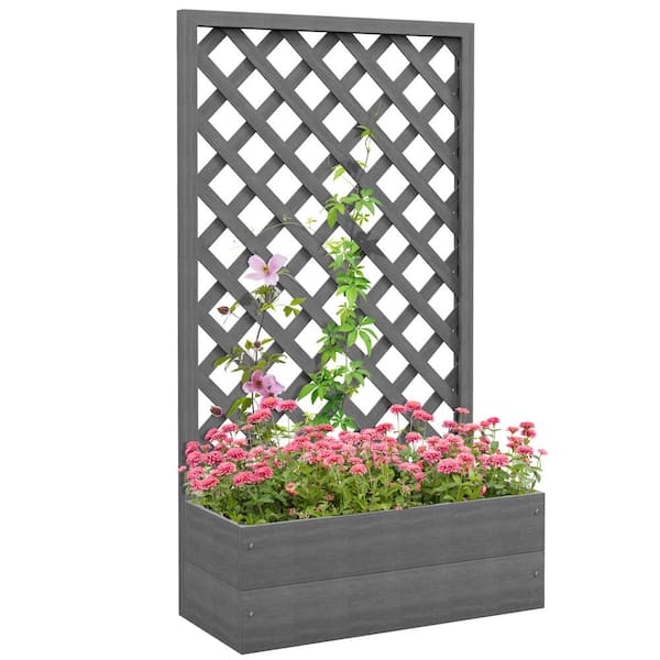 Outsunny Middle 29.5 in. x 13.25 in. x 53.25 in. Dark Gray Plastic ...