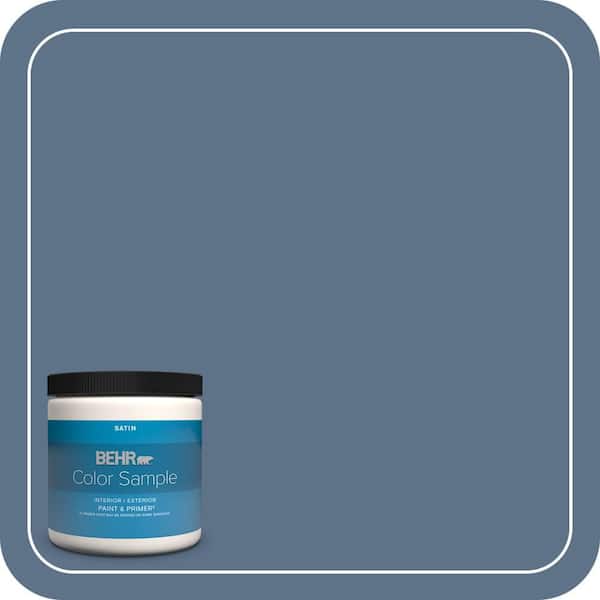 BEHR PREMIUM PLUS 8 oz. #580F-6 Lost Atlantis Satin Enamel Interior/Exterior Paint & Primer Color Sample