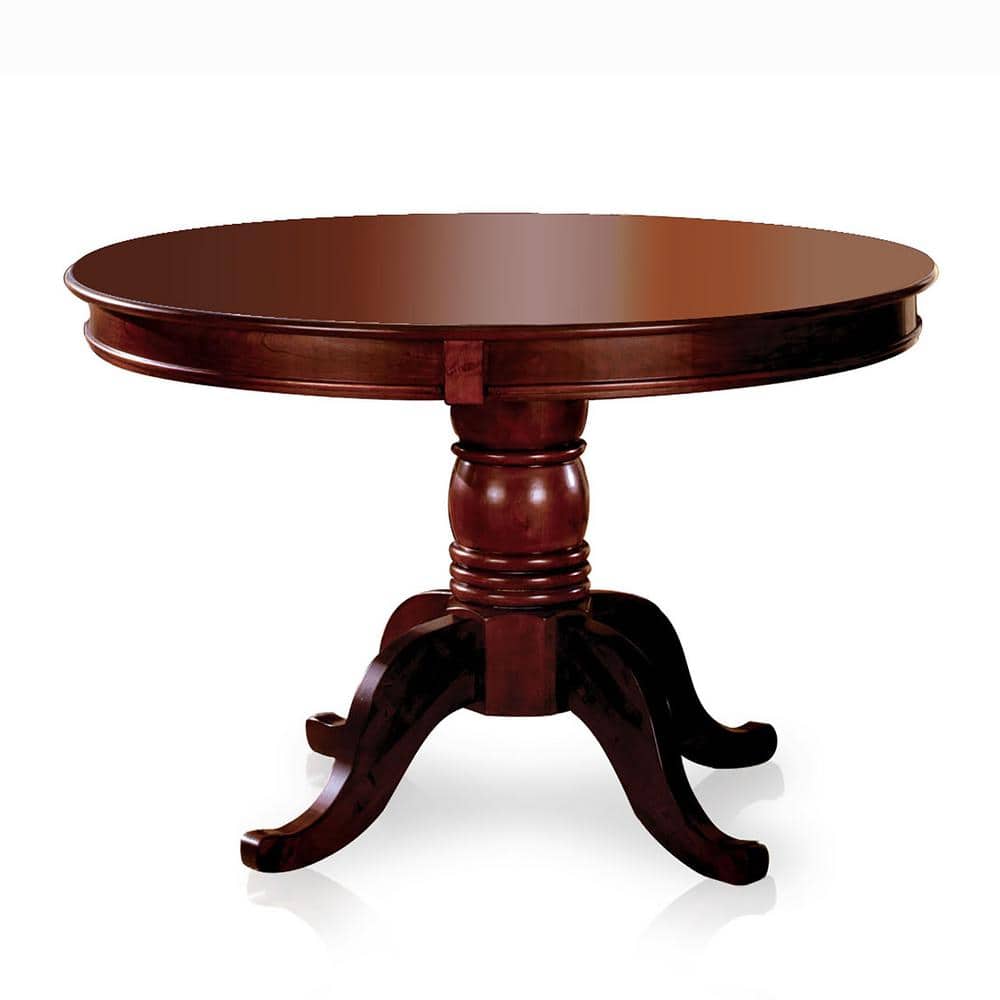 Furniture of America Tommasen 48 in. Round Antique Cherry Wood Dining Table IDF-3224RT - The ...