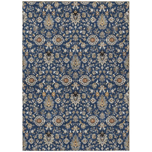 Chantille Machine Washable Indoor/Outdoor Abstract ACN2192 Navy 2 ft. 6 in. x 3 ft. 10 in. Area Rug