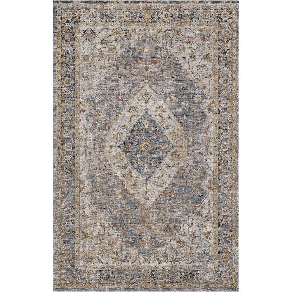 MILLERTON HOME Ivy Blue 12 ft. x 15 ft. Boho Moroccan Area Rug ...