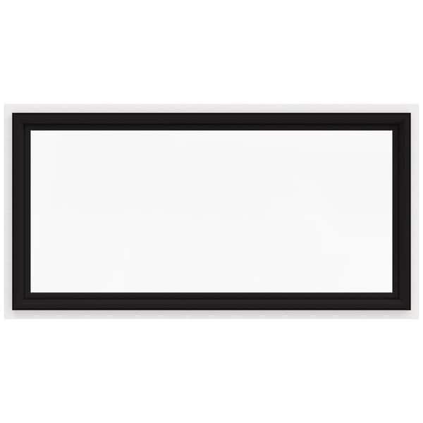 V-2500 48 in. x 24 in. Black Vinyl Nailfin Picture Window with Low E, Argon, and No Grids