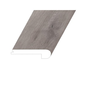 Meraki Tranquil Grey 1 in. T x 4.5 in. W x 94.5 in. L Vinyl Flush Stair Nose Molding