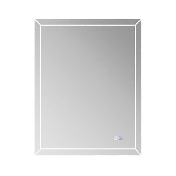 FORCLOVER 48 in. W x 36.1 in. H Small Rectangular Frameless Modern LED Lighted Wall Mounted Bathroom Vanity Mirror