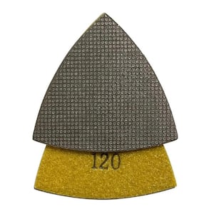 3 in. Triangular Grinding Pads for Oscillating Tools, Electroplated Diamond, 3mm Segment Height, #120 Grit