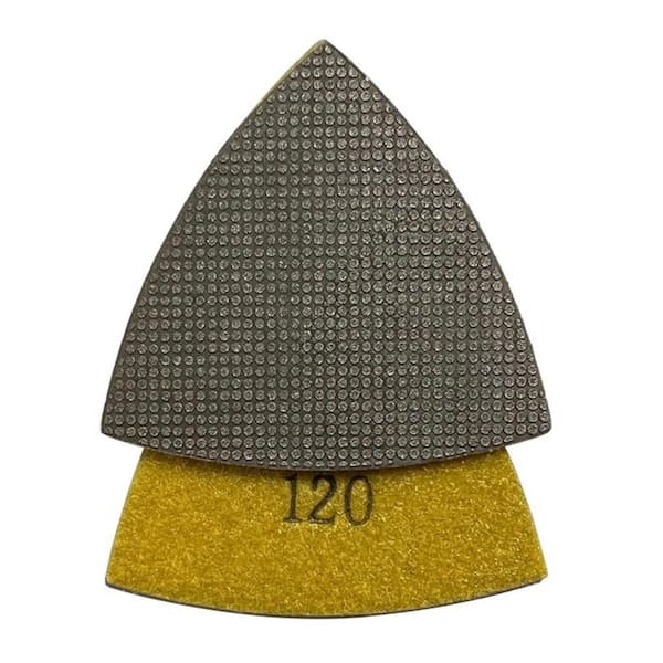 3 in. Triangular Grinding Pads for Oscillating Multi-Tools, Electroplated Diamond, 3mm Segment Height, #120 Grit