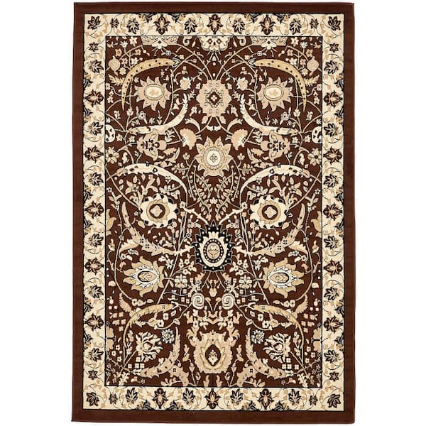 Unique Loom Espahan Cape Cod Brown 6' 0 x 9' 0 Area Rug