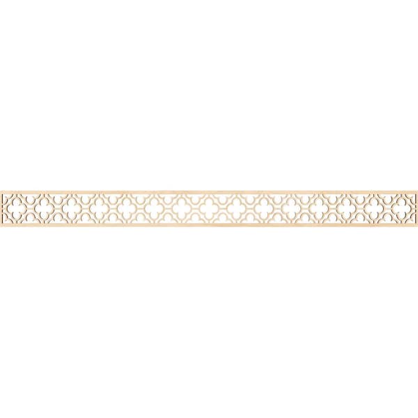 Ekena Millwork Chicago Fretwork 0.25 in. D x 46.375 in. W x 4 in. L Birch Wood Panel Moulding