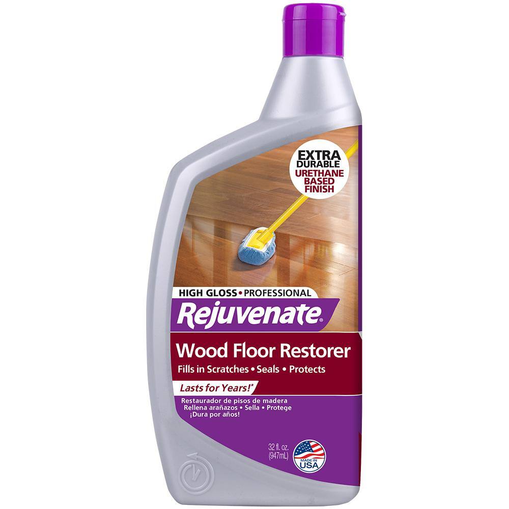 Rejuvenate 32 Oz Professional High Gloss Wood Floor Restorer Rj32profg The Home Depot