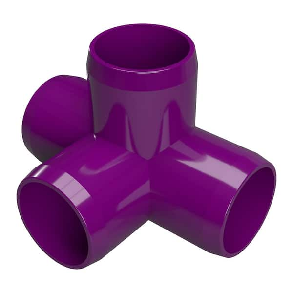 Formufit 3 4 In Furniture Grade Pvc 4 Way Tee In Purple 8 Pack F0344wt Pu 8