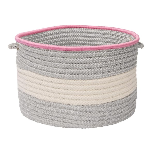 Colonial Mills Color Pop Round Polypropylene Basket Pink/Shadow 18 in. x 18 in. x 12 in.