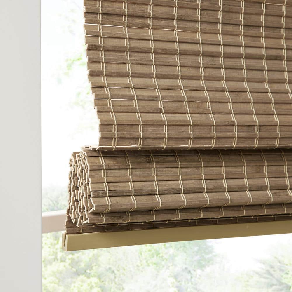 Natural Ash Bamboo Cordless Roman Shade 35" x 64"