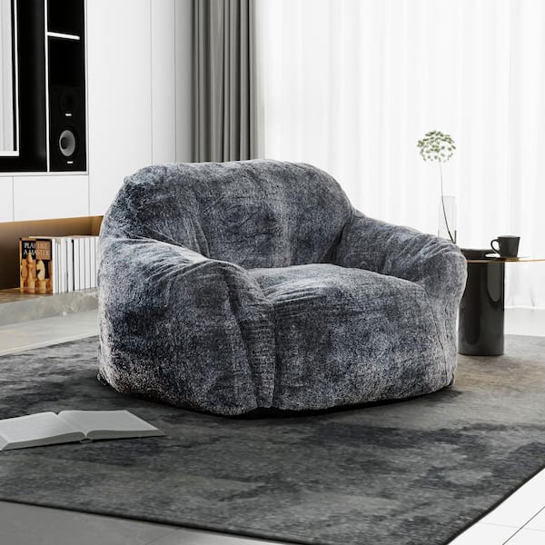 Tore Medium Memory Foam Blue Steel Bean Bag