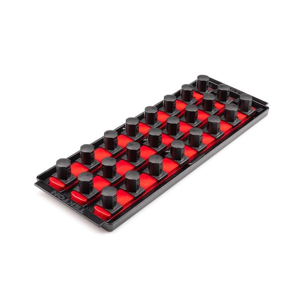 TEKTON 3/4 in. Drive 3-Rail Socket Organizer Set, Red (24-Tool)