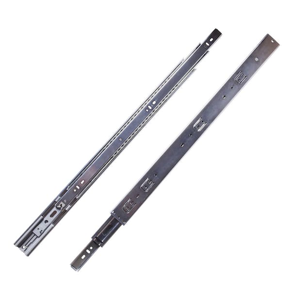 HICKORY HARDWARE Drawer Slide Side Mount Soft Close Full Extension 16 in. Cadmium Finish Steel Drawer Slide (1-Set of pair)