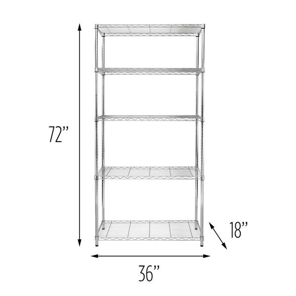 Honey-Can-Do 6-Shelf Steel Bathroom Storage Shelves, White, Holds up to 10  lb per Shelf 