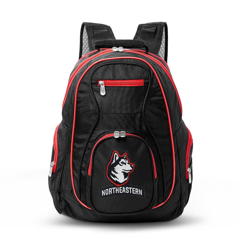 Denco NCAA Northeastern Huskies 19 in. Black Trim Color Laptop Backpack
