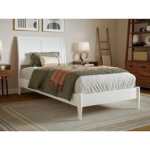 Valencia White Solid Wood Frame Twin XL Low Profile Platform Bed