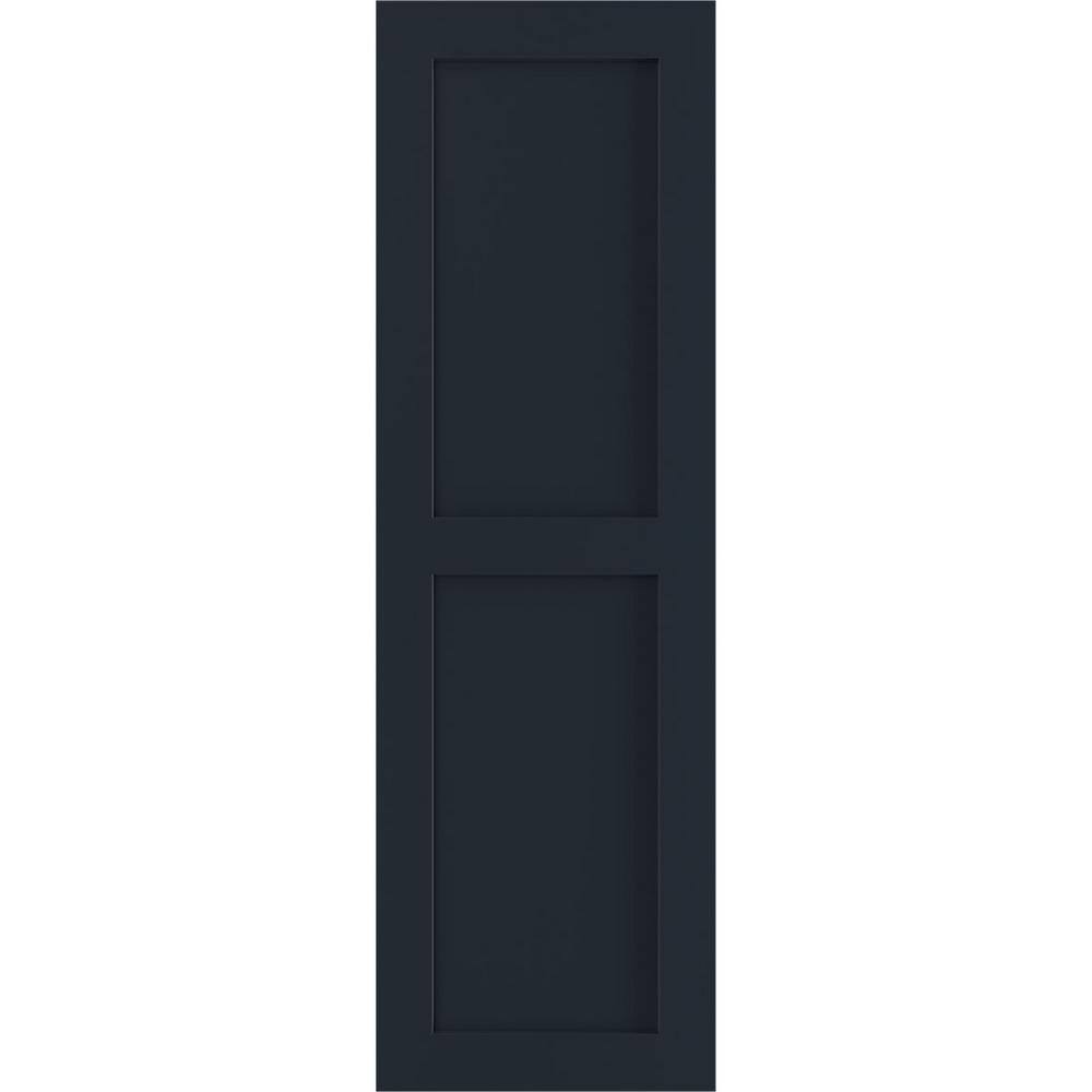 15 in. x 48 in. PVC True Fit Two Equal Flat Panel Shutters Pair in Starless Night Blue price history on PriceWatchPro