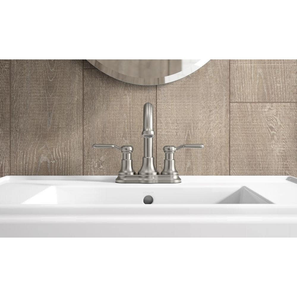 Elegant Brushed Nickel Dual-Handle High Arc Bathroom Faucet