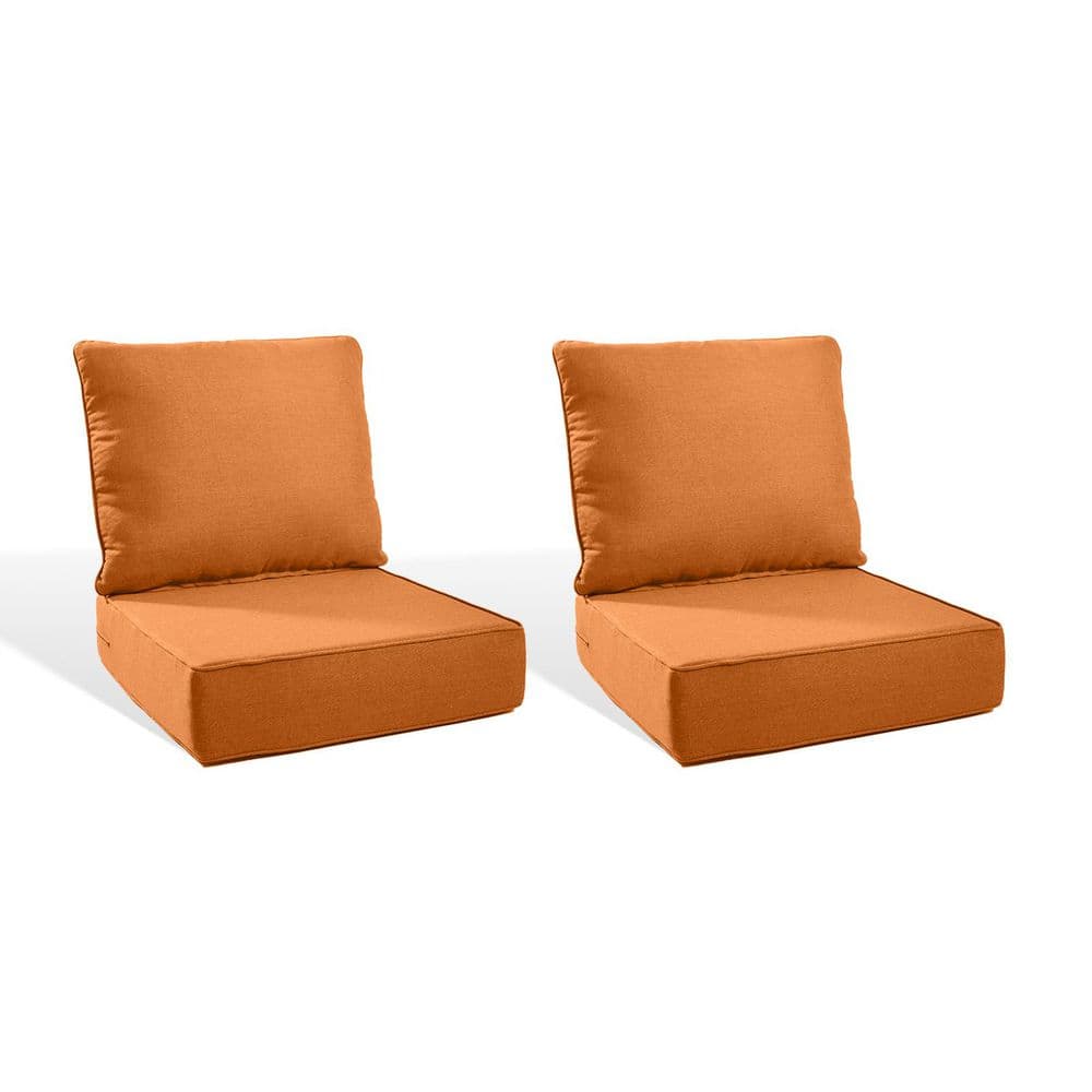 Moonluxe 22 in. x 24 in. x 6 in. 4-Piece Deep Seating Outdoor Loveseat Thick Cushion Set in Orange (2-Set) price history on PriceWatchPro