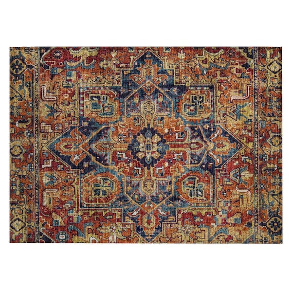 Chantille ACN570 Paprika 1 ft. 8 in. x 2 ft. 6 in. Machine Washable Indoor/Outdoor Geometric Area Rug