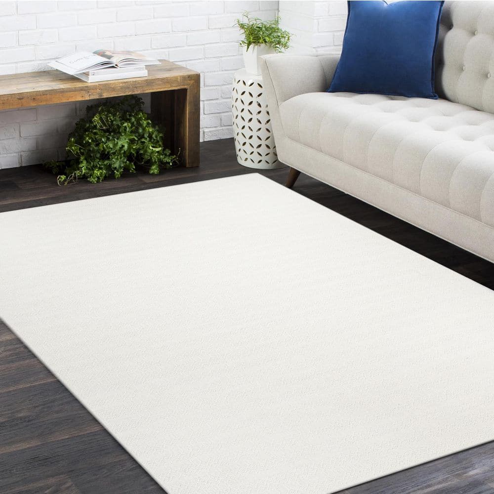 Handmade Ivory Wool 60'' x 36'' Flatweave Area Rug