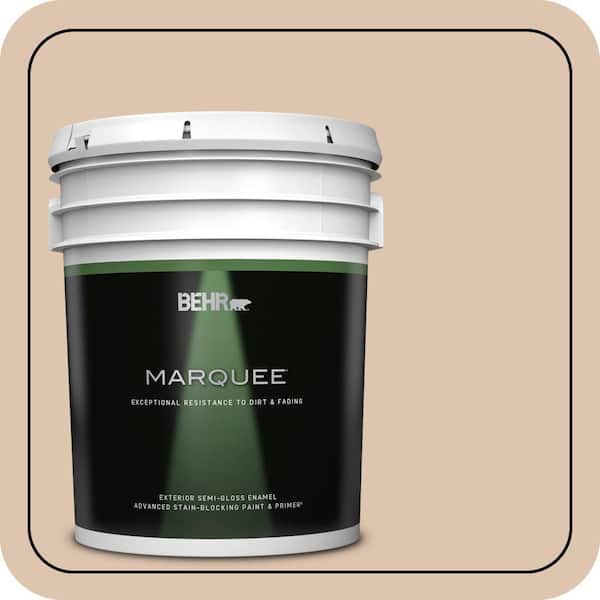 BEHR MARQUEE 5 gal. #N250-2A Bali Sand Semi-Gloss Enamel Exterior Paint & Primer