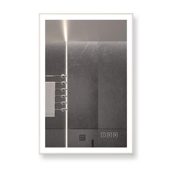 KINWELL 36 in. W x 24 in. H Rectangular Framed Led Light Wall Mount Bathroom Vanity Mirror