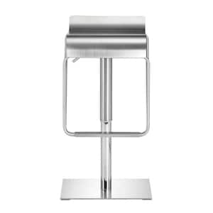 32 in. Silver Backless Metal Bar Chair with Metal Seat