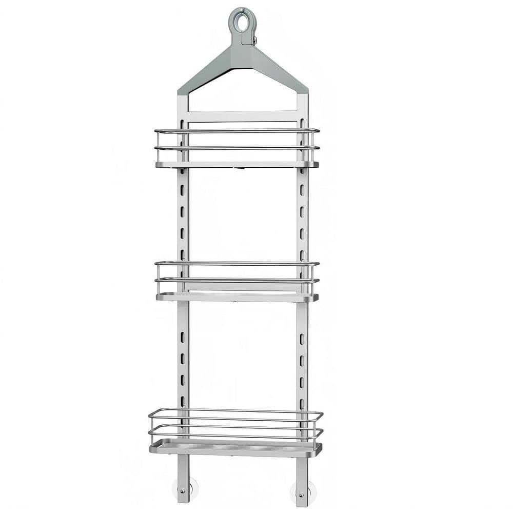 3-Tier Height Adjustable Shower Caddy, Hanging Hanger Anti-Swing-Over The Shower Head Caddy, Silver price history on PriceWatchPro