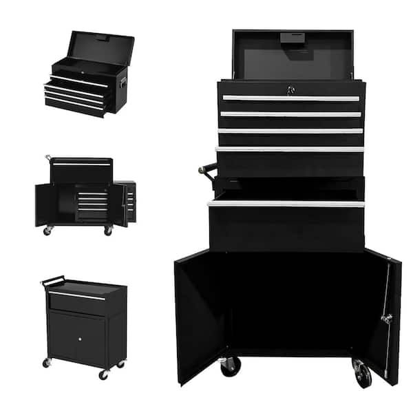 Rolling Tool Chest,5 Drawers,2‑in‑1 Detachable Cabinet,Lockable Storage,Wheels,Liners,1000lbs Capacity