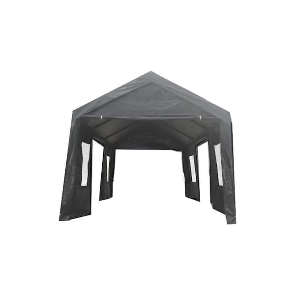 10 ft. W x 20 ft. D x 9.4 ft. H Gray Roof Iron Carport
