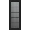 Belldinni Vona 10-Lite 24 in. x 80 in. No Bore Solid Core Frosted Glass and Black Matte Wood Composite Interior Door Slab 315469