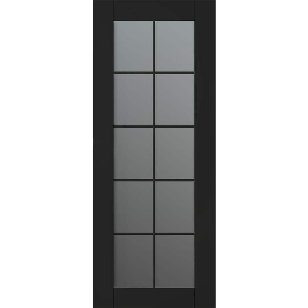 Vona 10 Lite 32 in. x 80 in. No Bore Solid Core Frosted Glass And Black Matte Wood Composite Interior Door Slab price history on PriceWatchPro