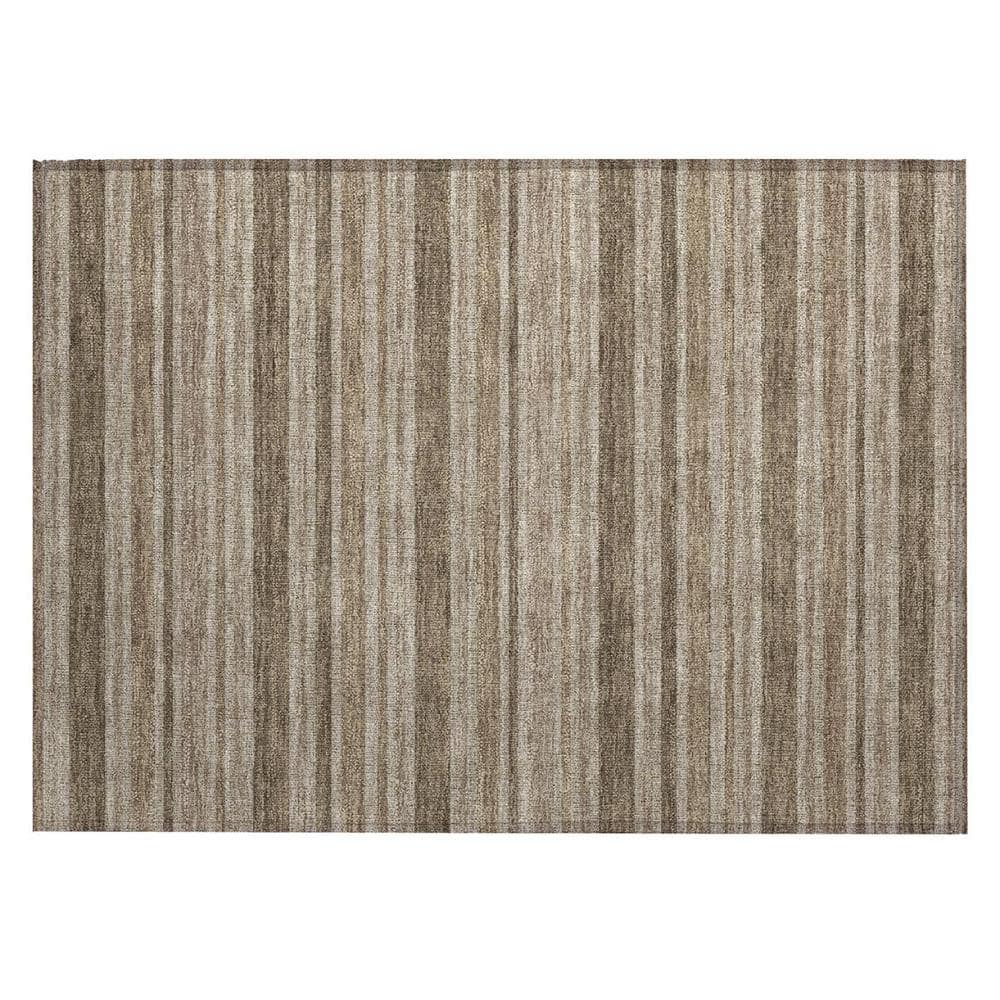 Taupe 2 ft. x 3 ft. Woven Striped Polyester Rectangle Indoor/Outdoor Area Rug price history on PriceWatchPro