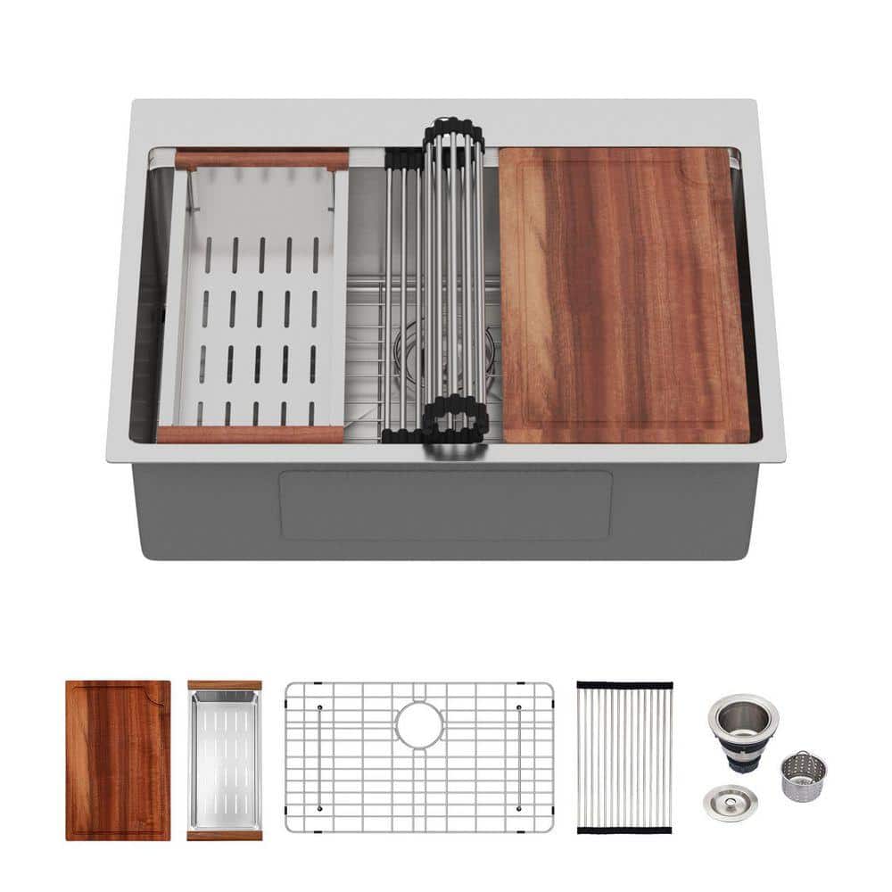 Have a question about Sarlai 30 in. Top Mount Single Bowl 18 Gauge