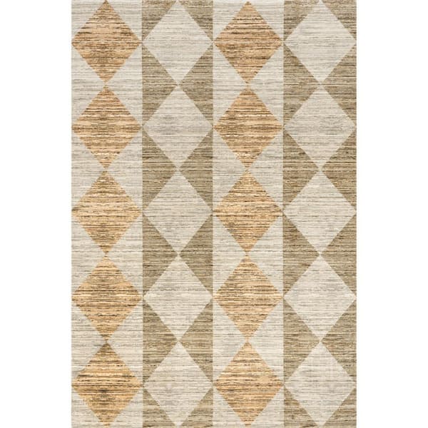 nuLOOM Zayla Bohemian Machine Washable Beige 7 ft. x 9 ft. Bohemian Area Rug