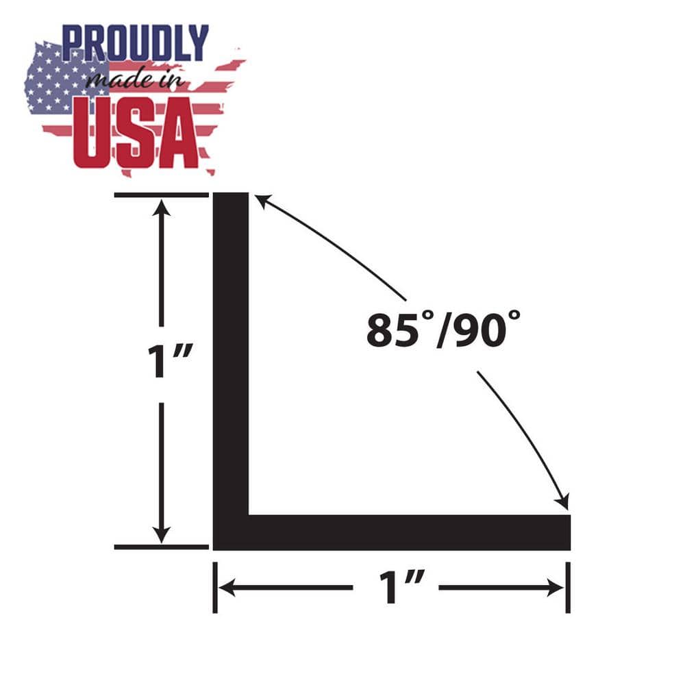 Black Styrene Plastic 72'' Angle Moulding Pack of 18