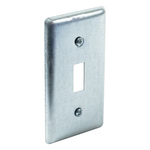 4 in. H x 2 in W. Steel Metallic, Single Toggle Electrical Box Cover, (1-Pack)