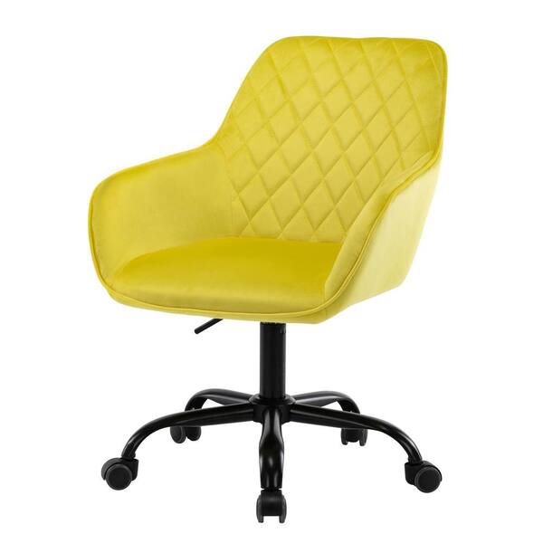 Homefun Yellow Home Office Velvet, Velvet Vanity Chair