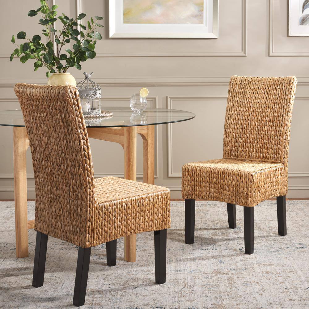 Luz Natural Wicker and Wood Side Chair Set