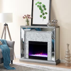 Legamma Color-Changing 44 in. Electric Fireplace in Antique Silver